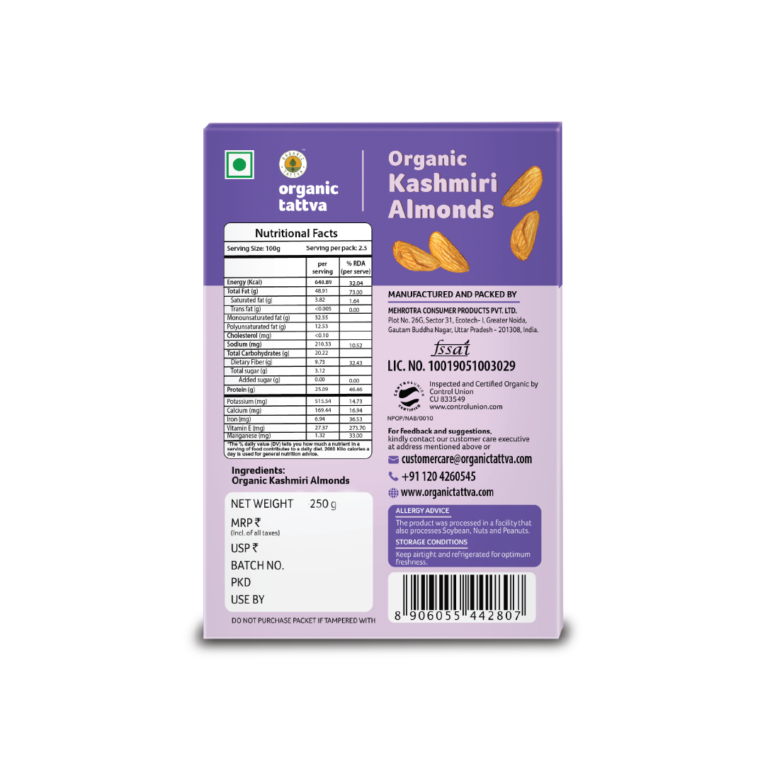 Organic Tattva Organic Kashmiri Almonds