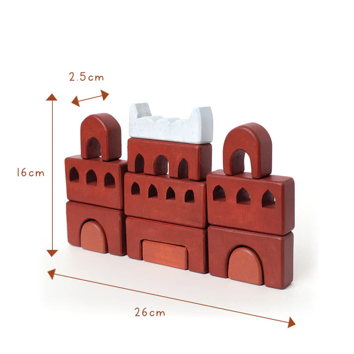 Red Fort by Gubbachhi | Wooden Monument Stacker | Ages 3+