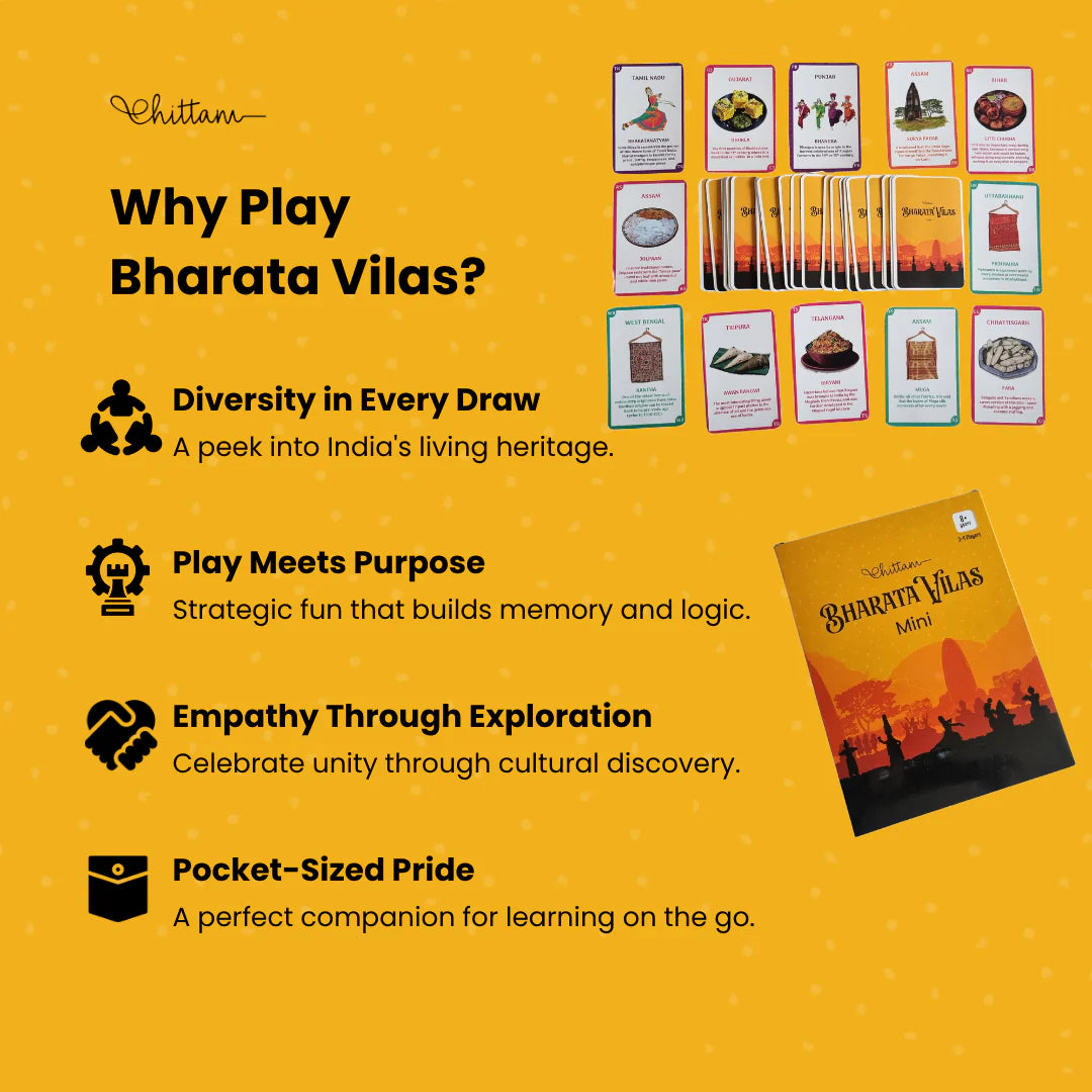 Bharata Vilas Mini by Chittam | Indian Culture Card Game for Kids | Ages 8+