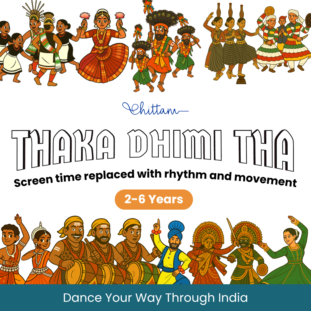 Thaka Dhimi Tha by Chittam| Indian Dance Activity Game for Toddlers | Ages 2–6