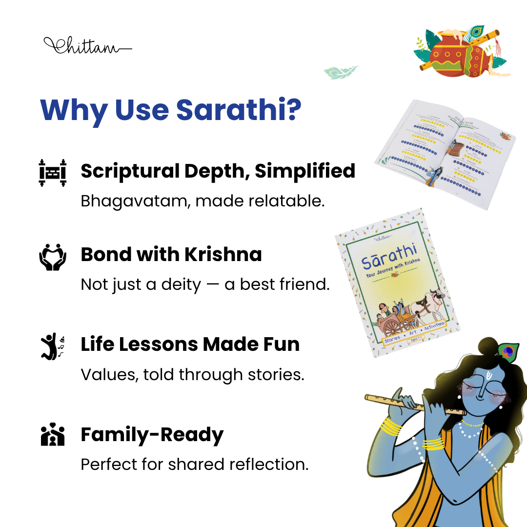 Sarathi by Chittam | Lord Krishna Activity Book for Kids | Ages 7+