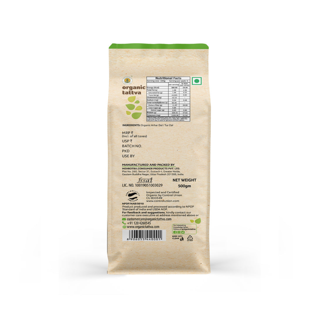 Organic Tattva Organic Arhar (Tur) Dal
