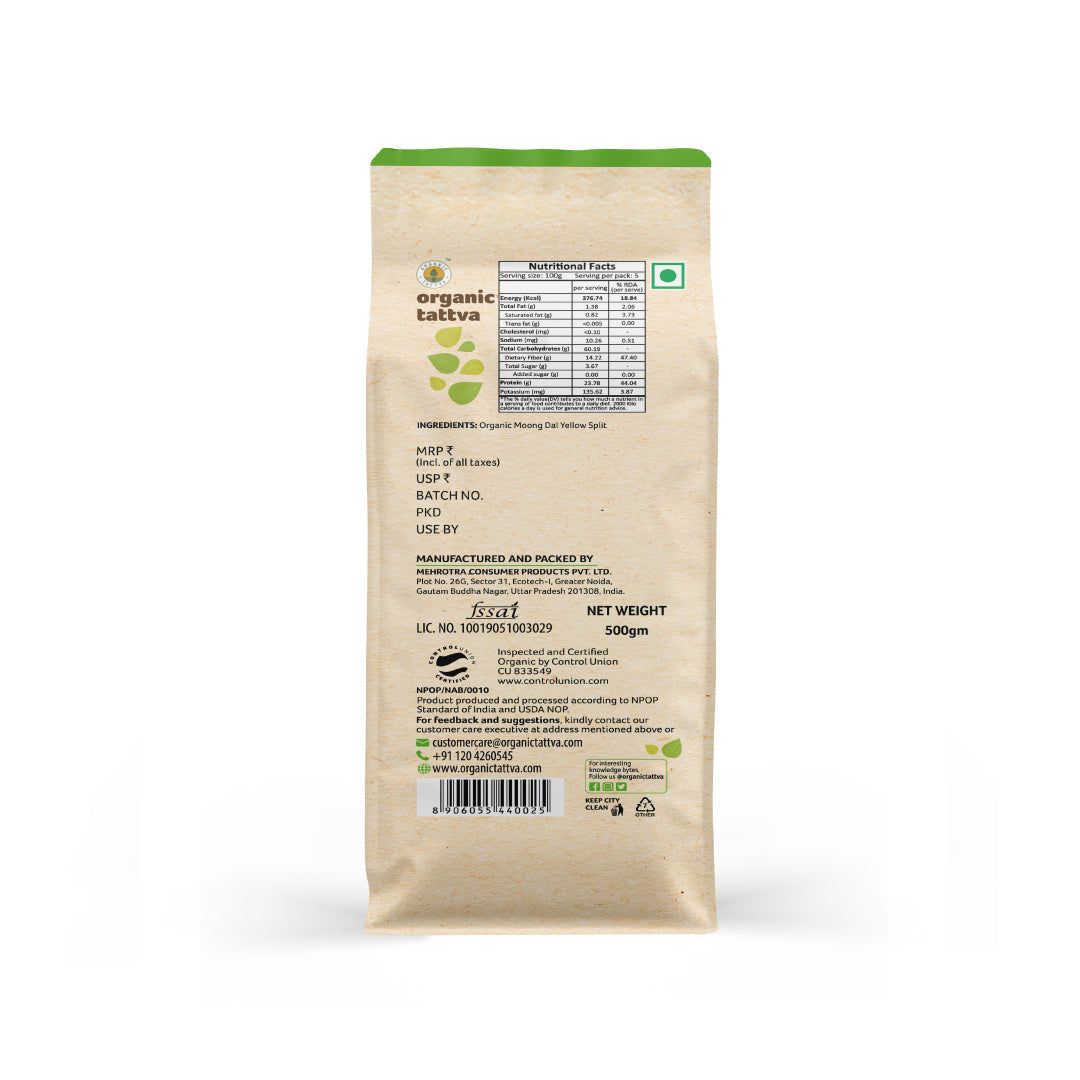 Organic Tattva Organic Moong Dal Yellow Split
