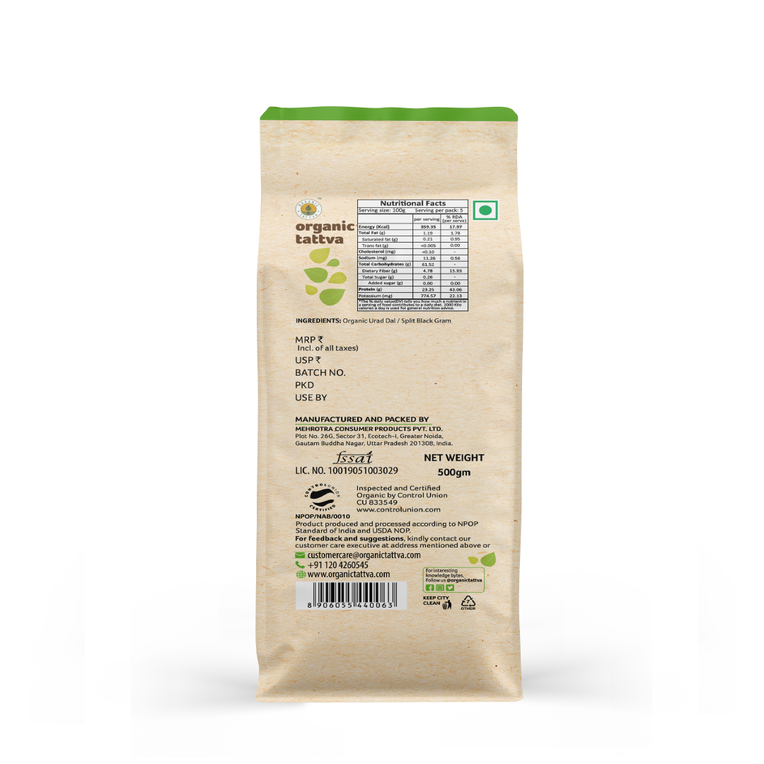Organic Tattva Organic Urad Dal Black Split