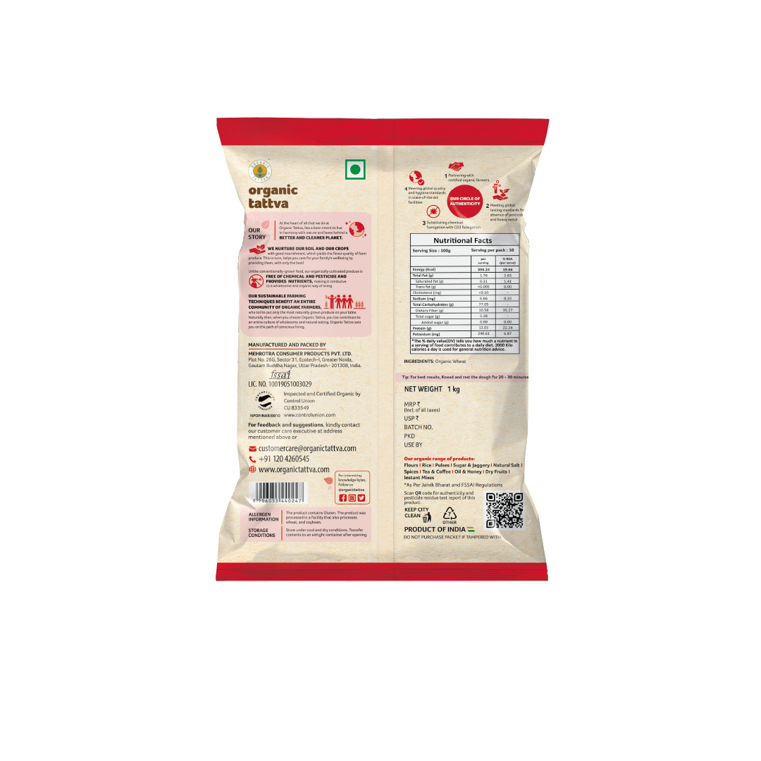 Organic Tattva Organic Whole Wheat Flour (Chakki Atta)