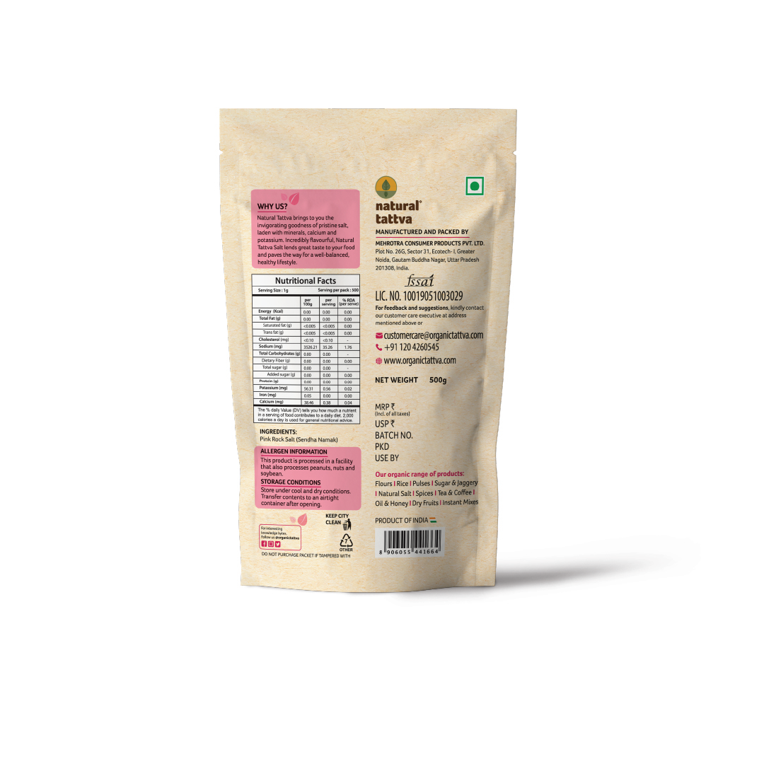 Organic Tattva NATURAL TATTVA Himalayan Pink Salt Granules