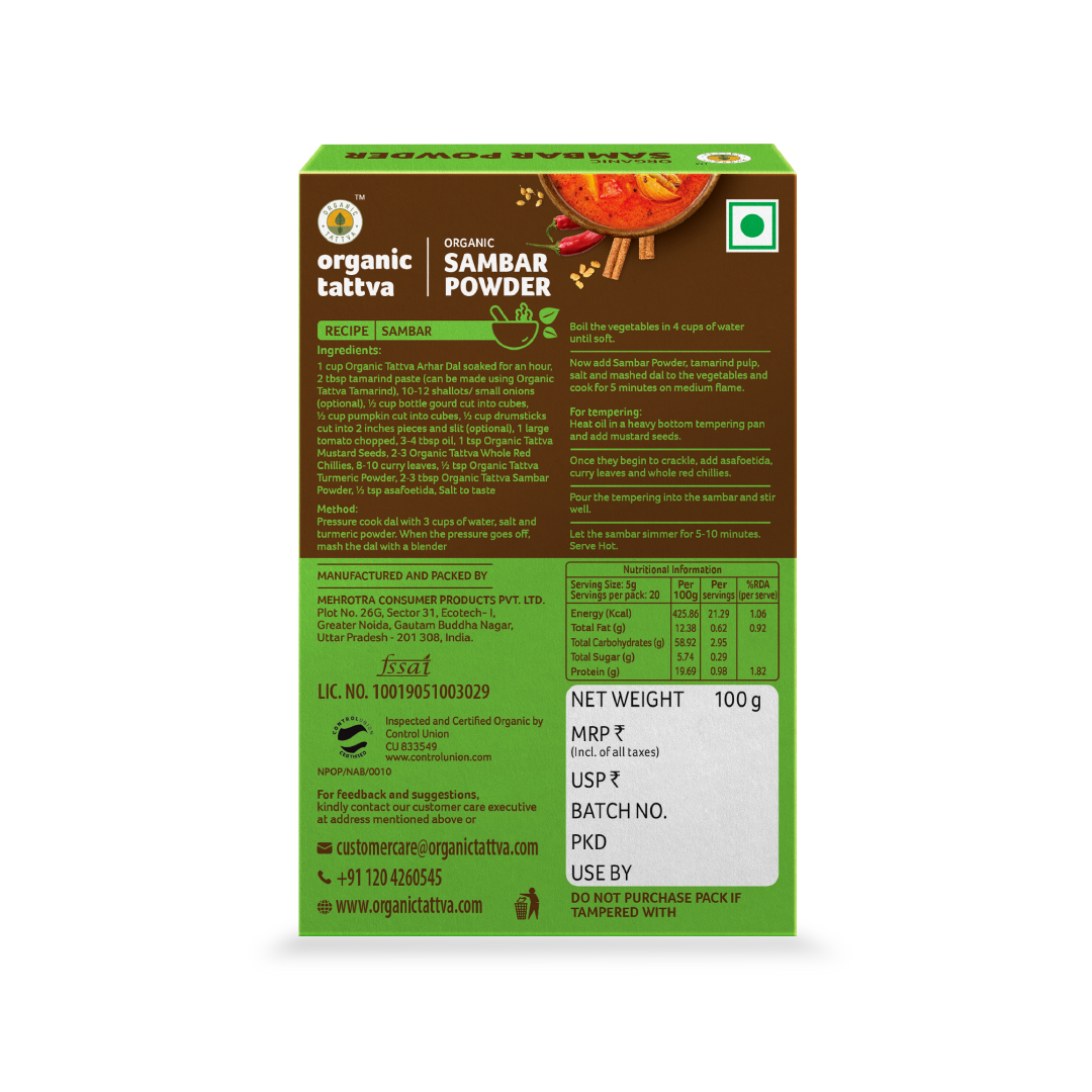 Organic Tattva Organic Sambar Powder