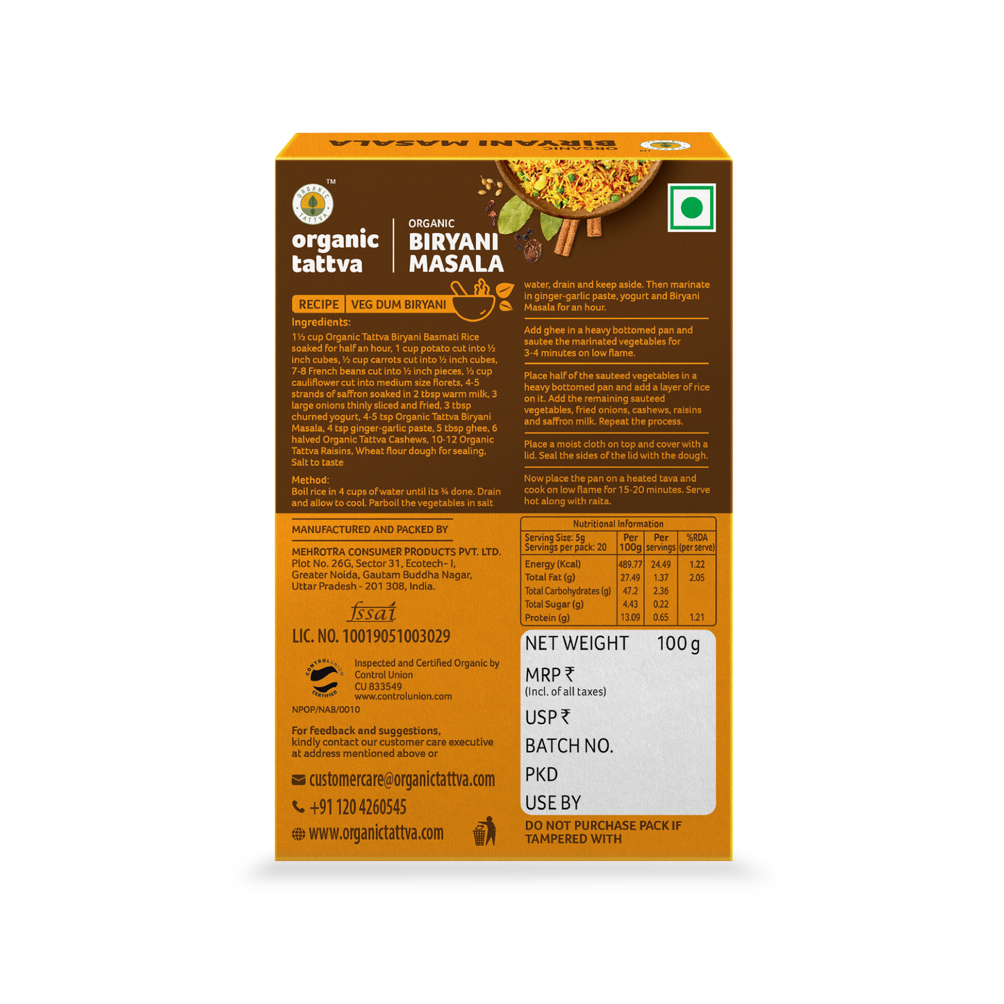 Organic Tattva Organic Biryani Masala