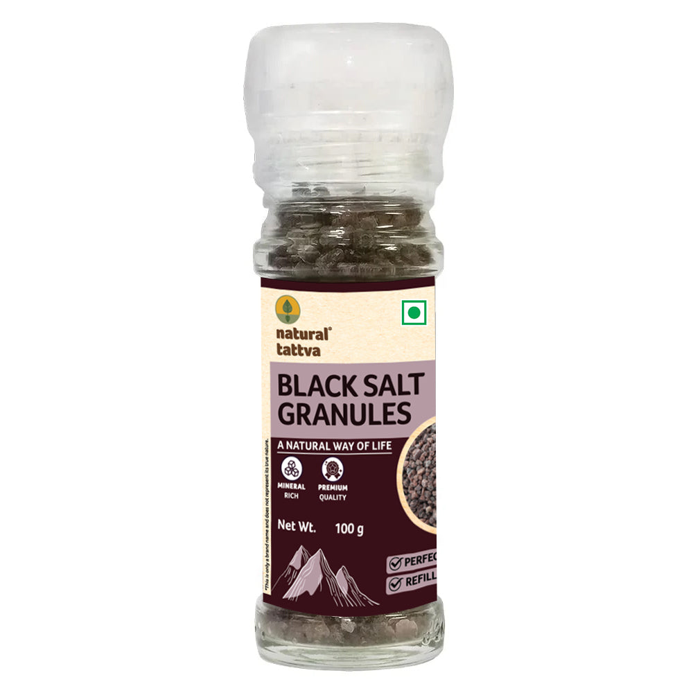 Organic Tattva NATURAL TATTVA Black Salt Granules, Grinder