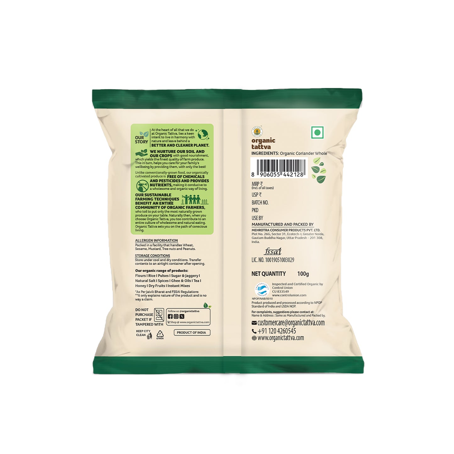 Organic Tattva Organic Coriander Whole