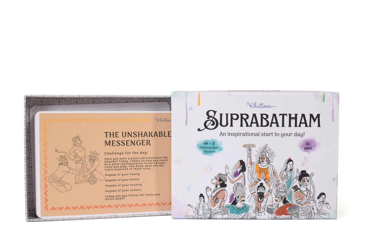 Suprabhatam Vol. 2 by Chittam| Daily Story Cards & Reflection Activities for Kids | Ages 8+