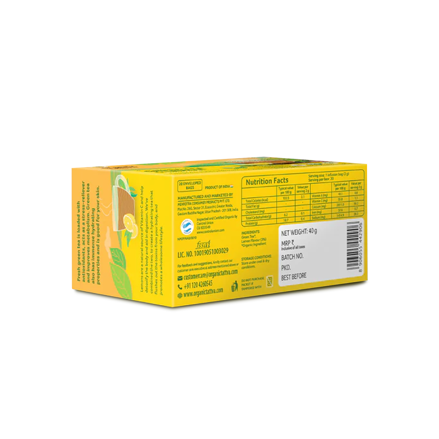 Organic Tattva Organic Green Tea & Lemon