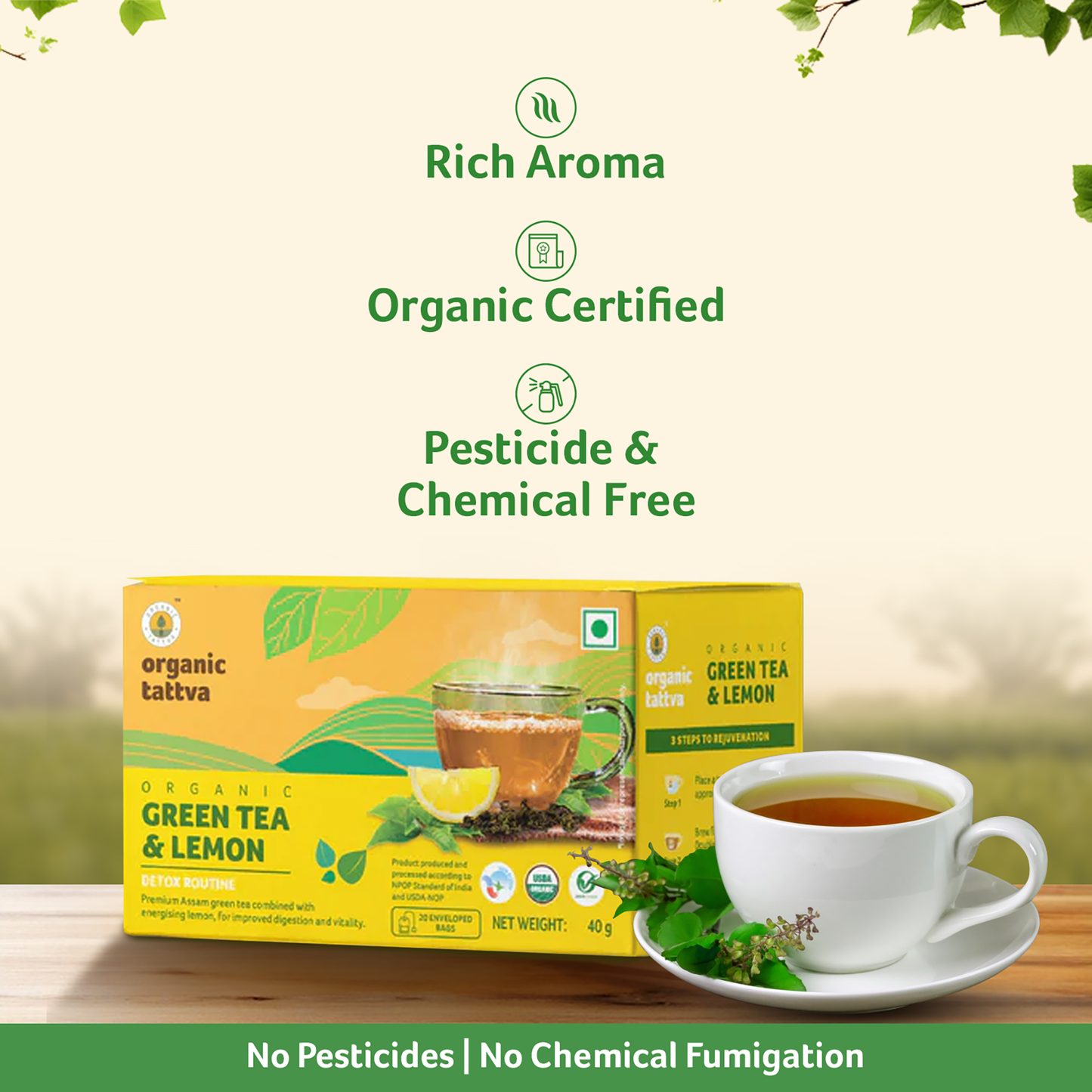 Organic Tattva Organic Green Tea & Lemon
