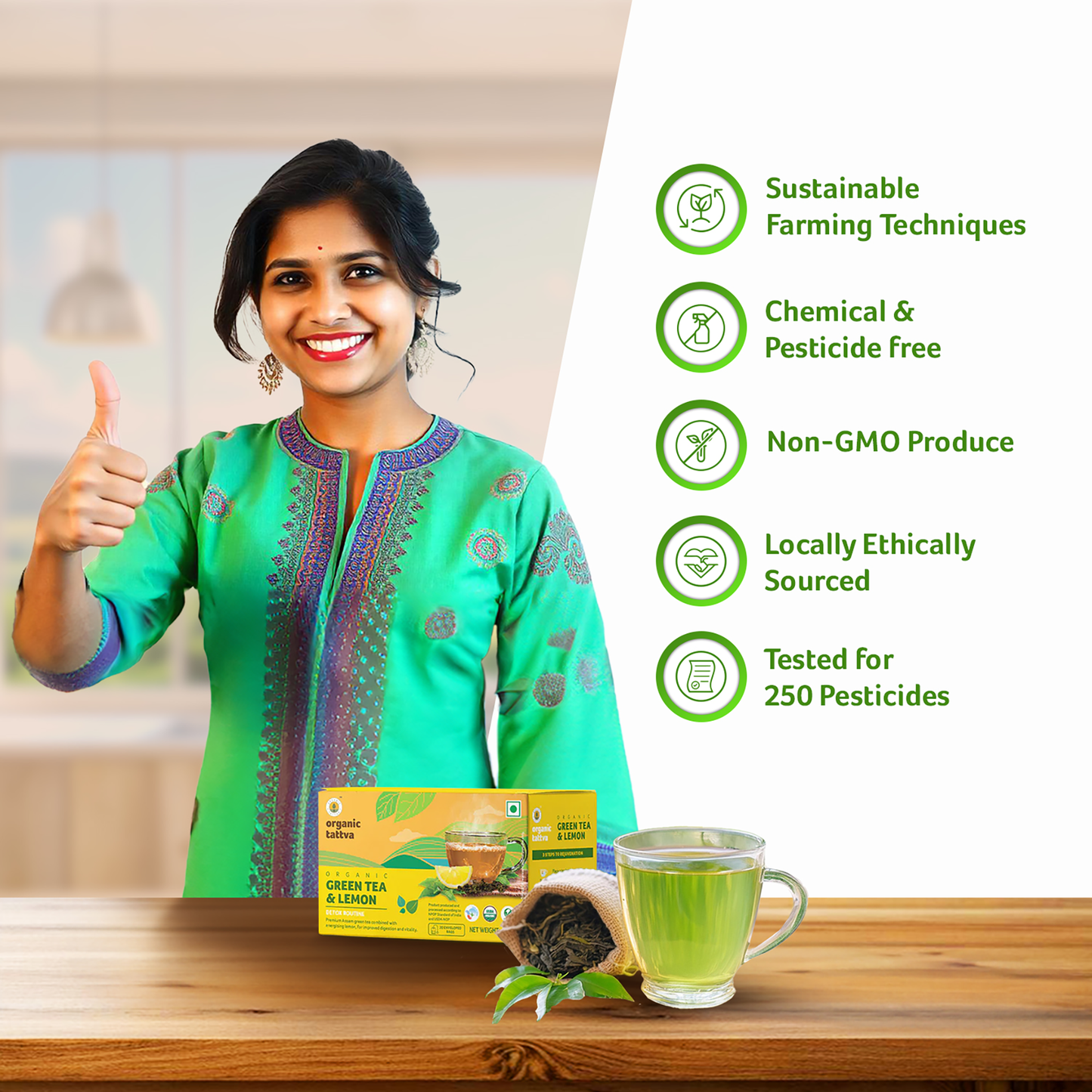 Organic Tattva Organic Green Tea & Lemon