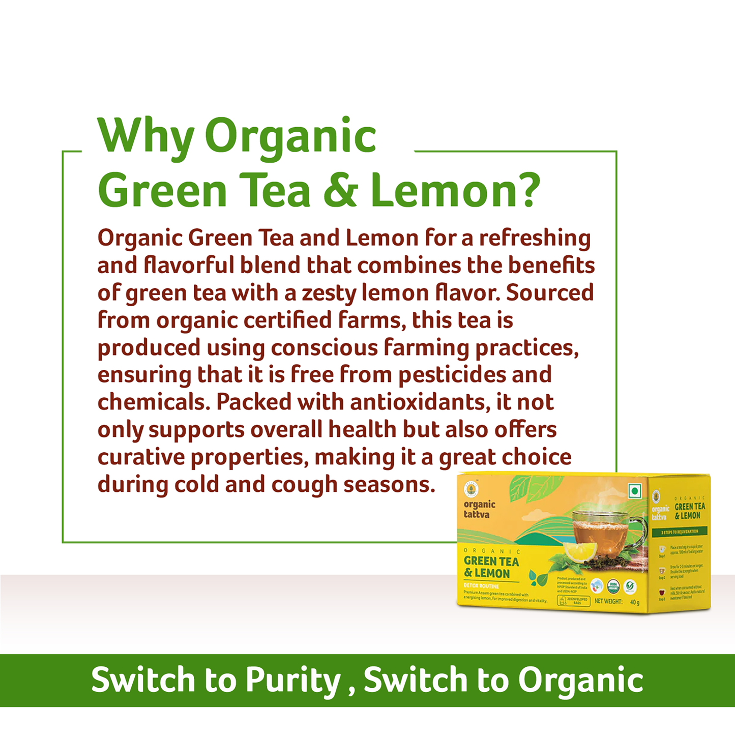 Organic Tattva Organic Green Tea & Lemon