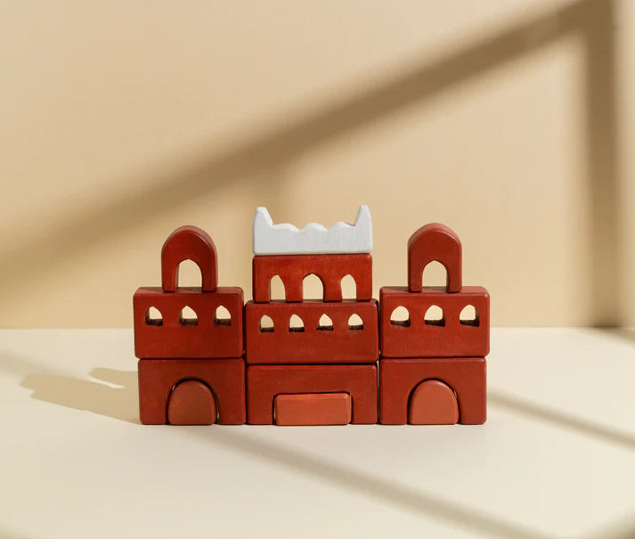Red Fort by Gubbachhi | Wooden Monument Stacker | Ages 3+