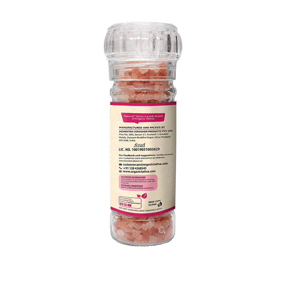 Organic Tattva NATURAL TATTVA Himanlayan Pink Salt Granules, Grinder