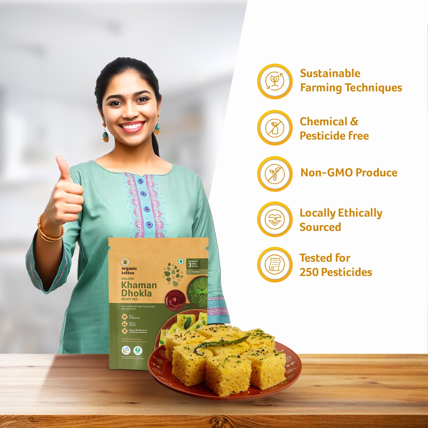 Organic Tattva Organic Khaman Dhokla Ready Mix
