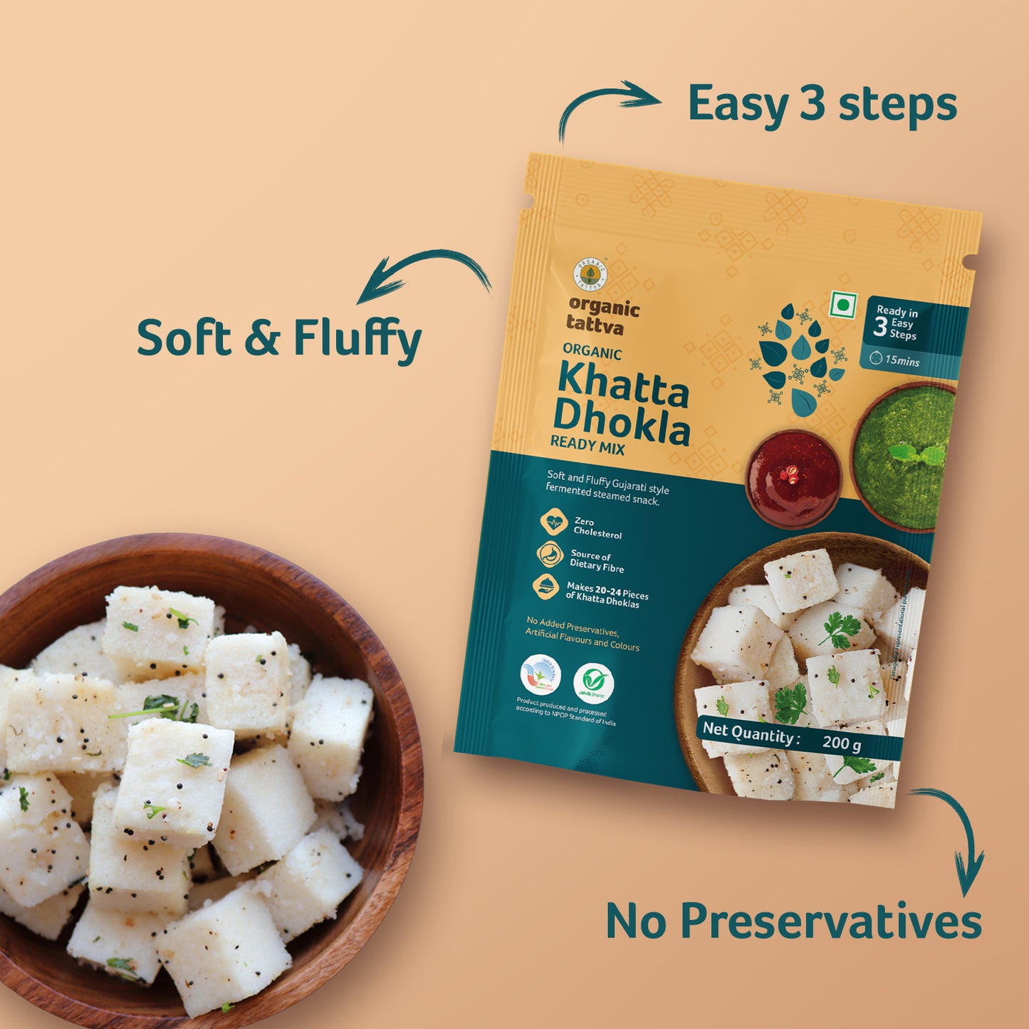 Organic Tattva  Organic Khatta Dhokla Ready Mix