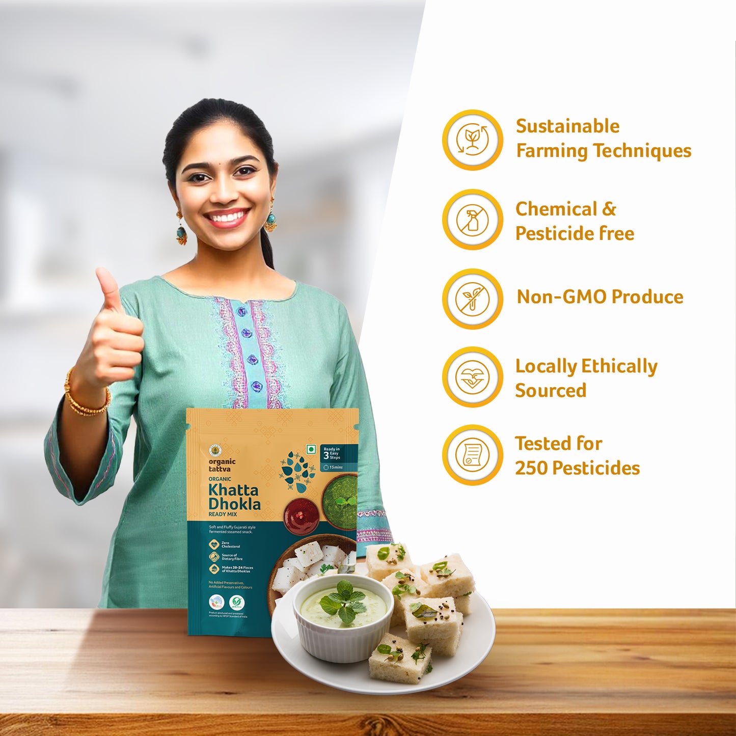 Organic Tattva  Organic Khatta Dhokla Ready Mix