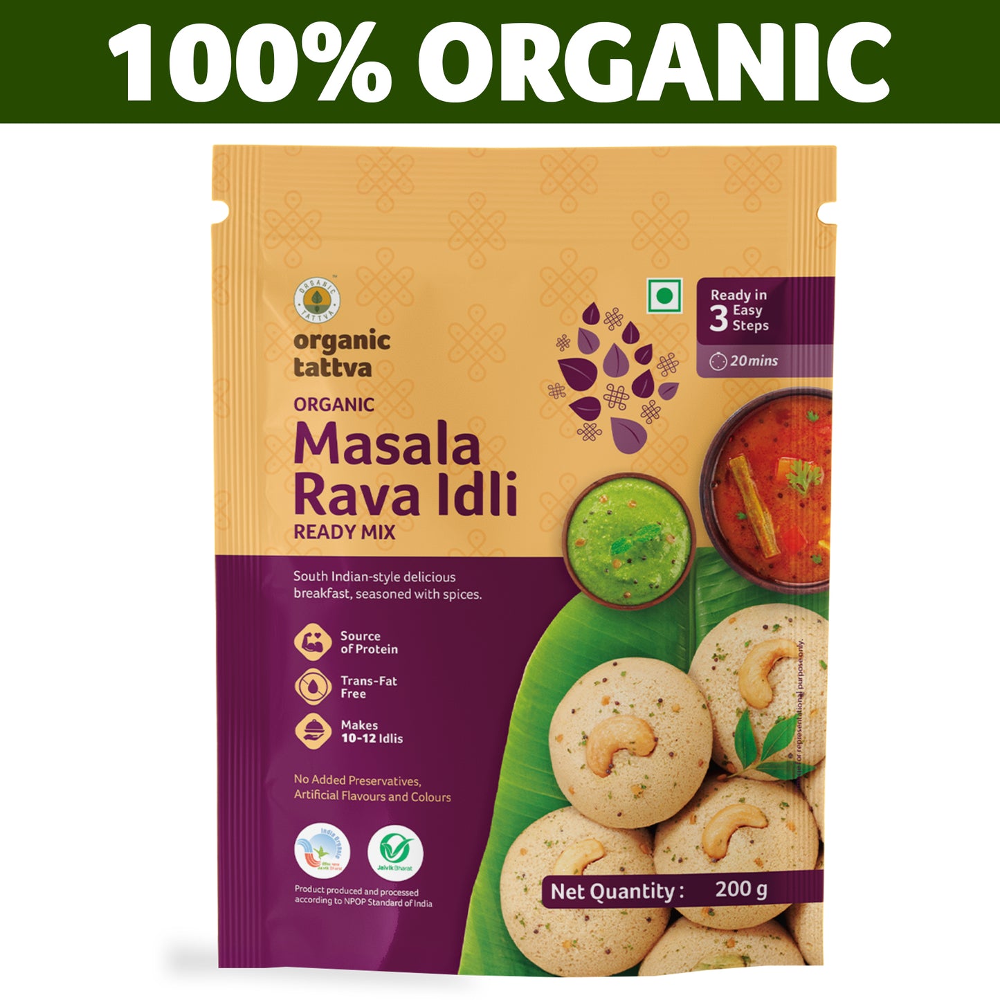 Organic Tattva Organic Masala Rava Idli Ready Mix