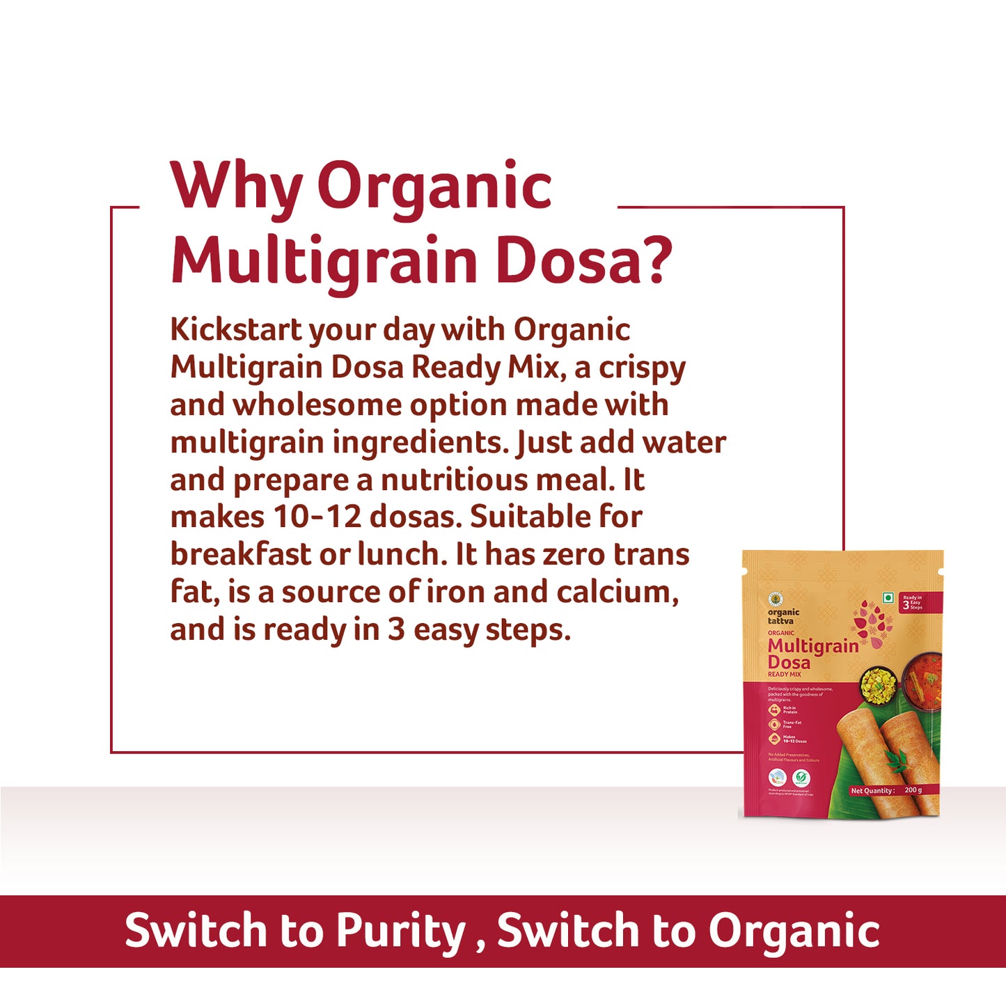 Organic Tattva Organic Multigrain Dosa Ready Mix