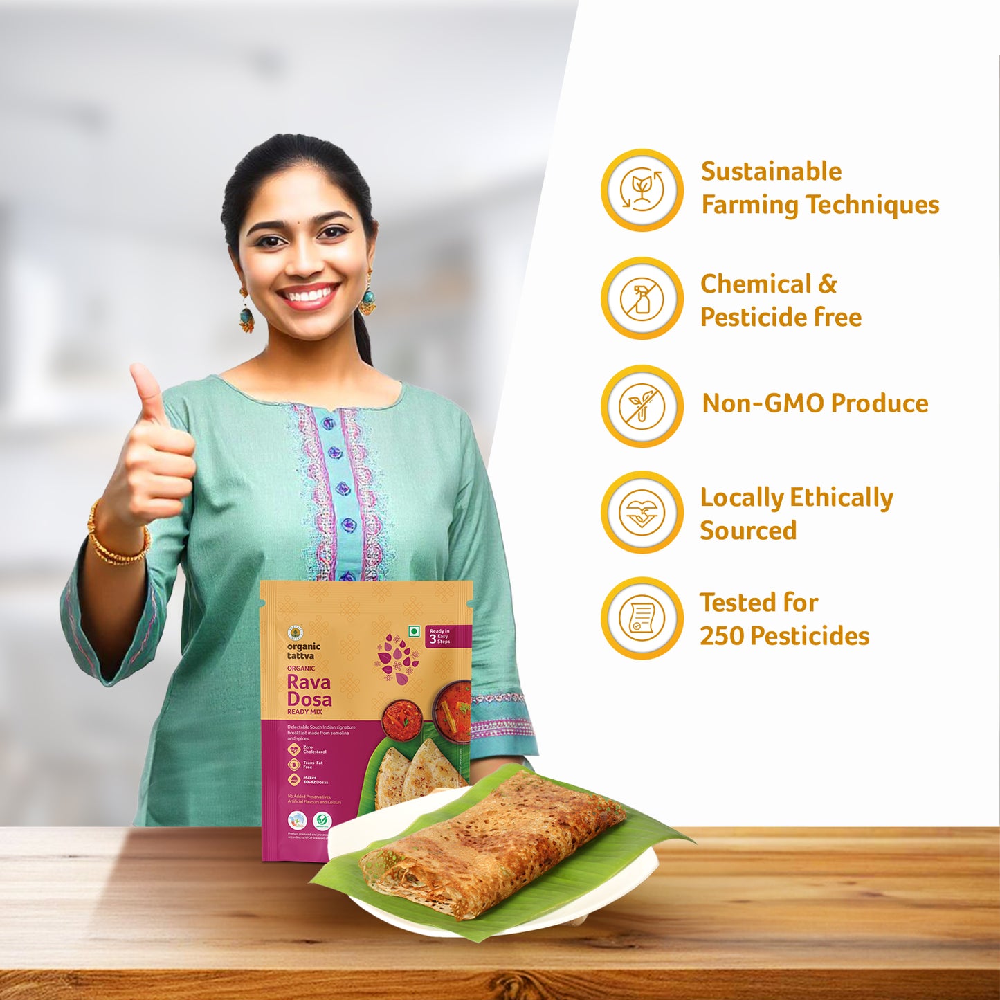 Organic Tattva Organic Rava Dosa Ready Mix