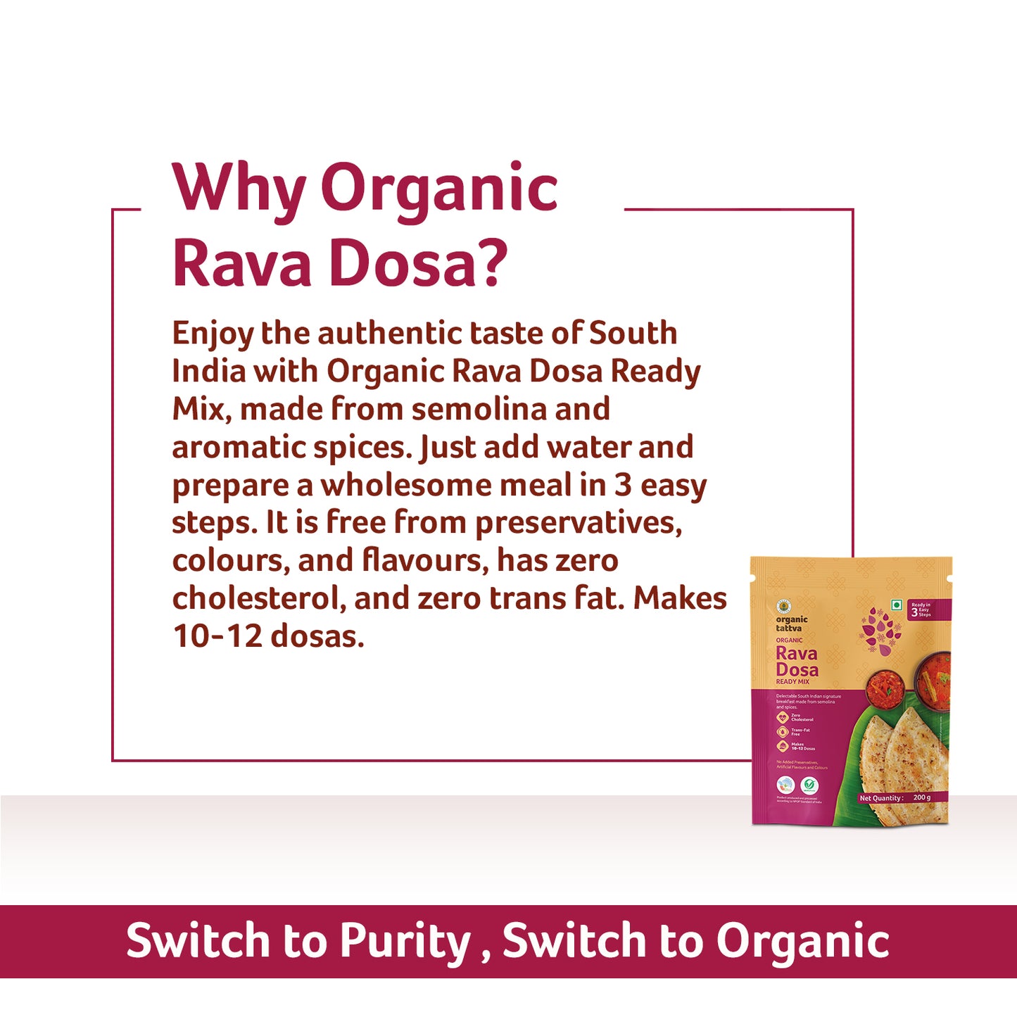Organic Tattva Organic Rava Dosa Ready Mix