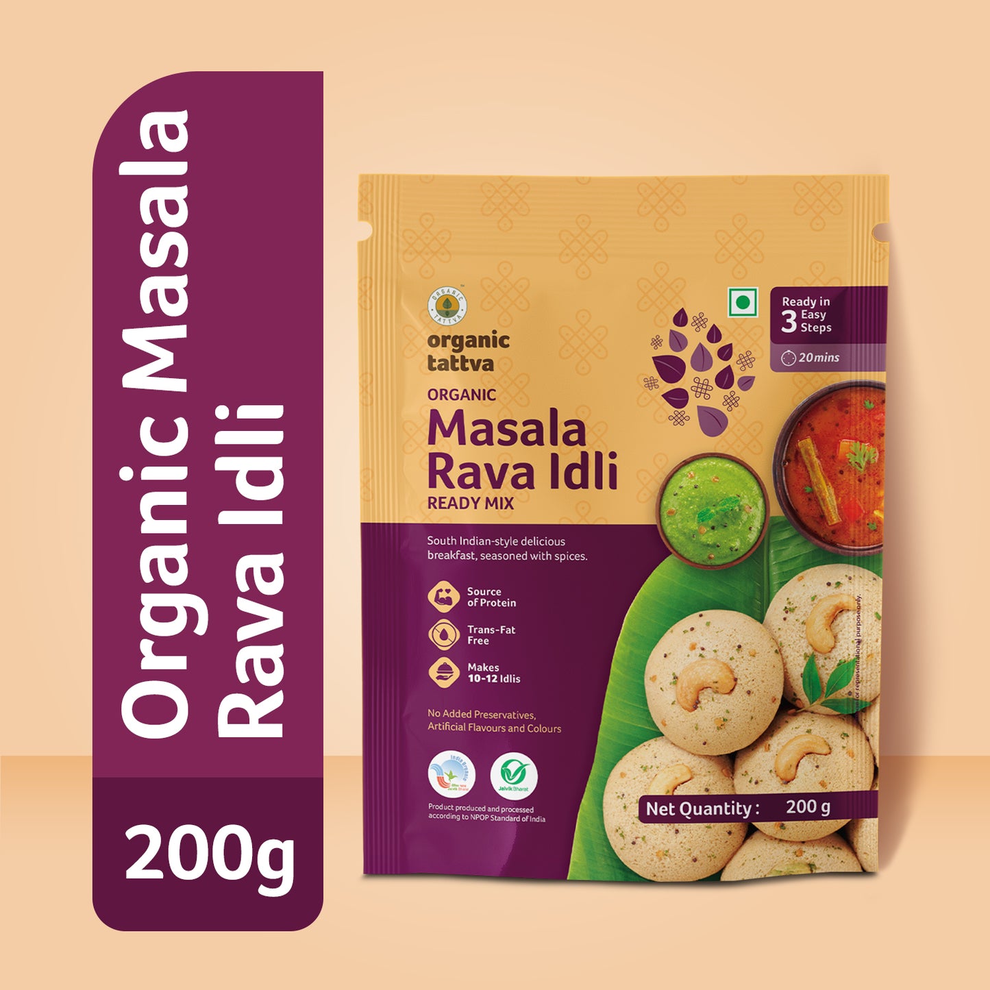Organic Tattva Organic Masala Rava Idli Ready Mix