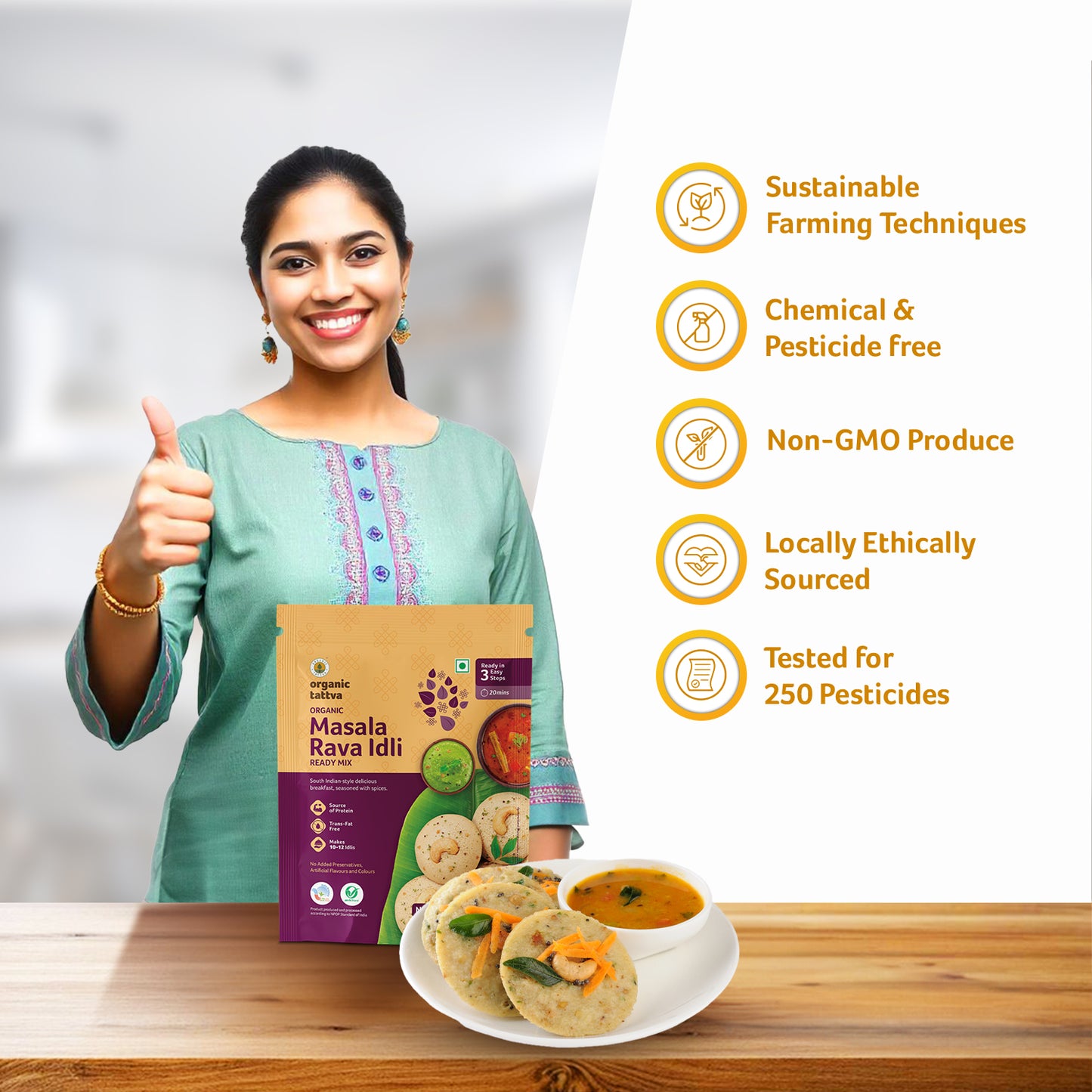 Organic Tattva Organic Masala Rava Idli Ready Mix