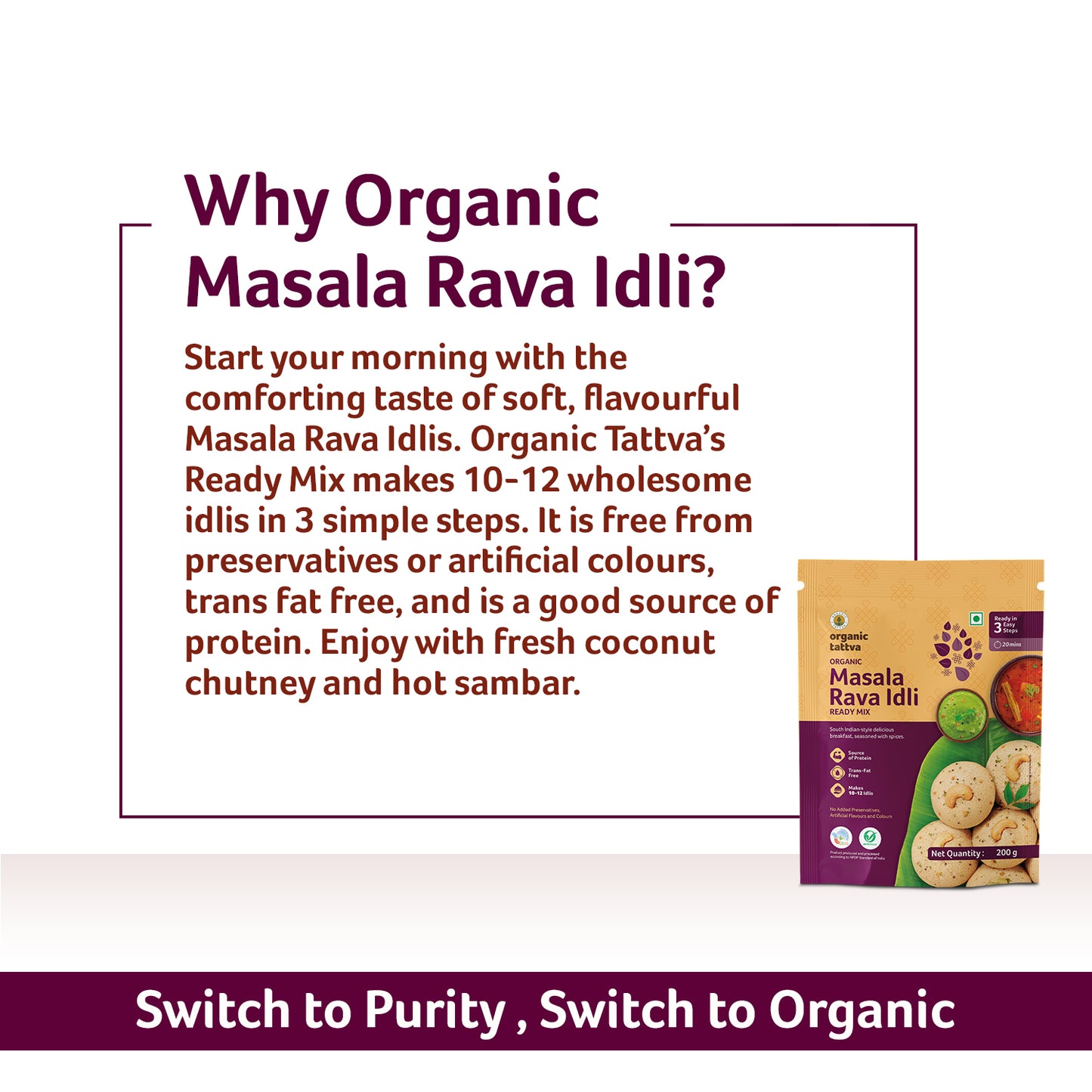 Organic Tattva Organic Masala Rava Idli Ready Mix