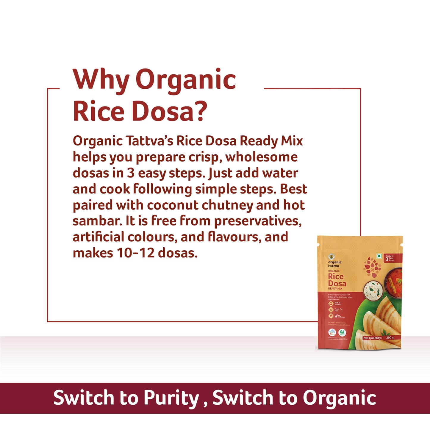 Organic Tattva Organic Rice Dosa Ready Mix