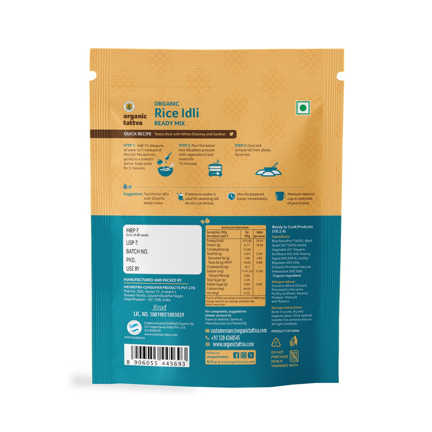 Organic Tattva Organic Rice Idli Ready Mix