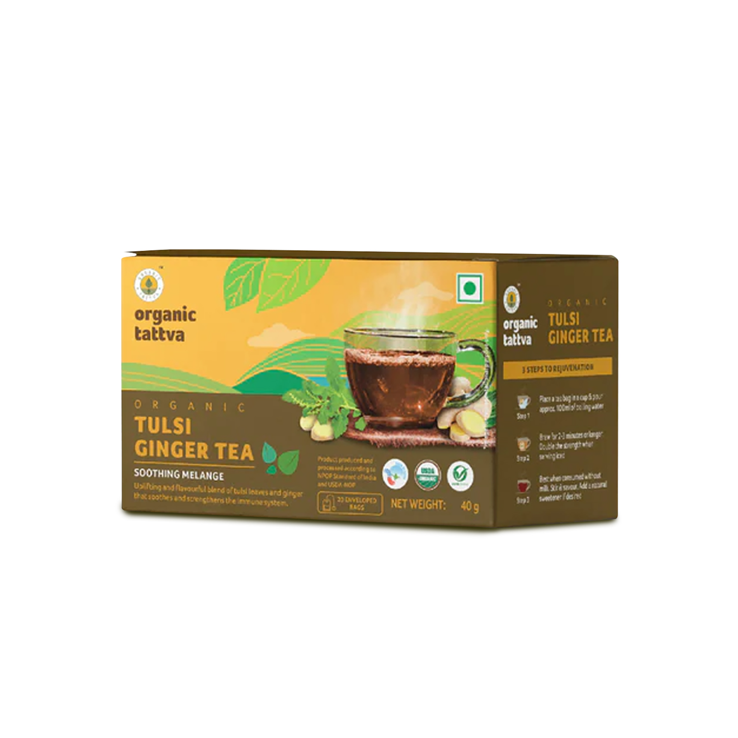 Organic tattva Organic Tulsi Ginger Tea (20 teabags)