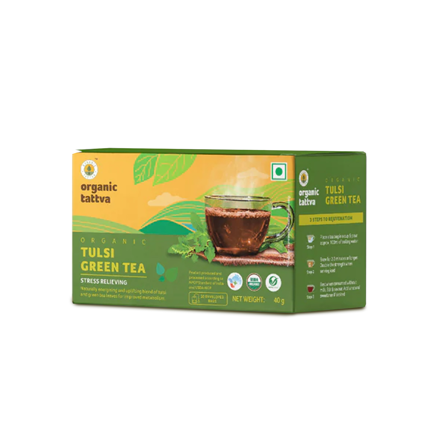 Organic Tattva Organic Tulsi Green Tea (20 teabags)
