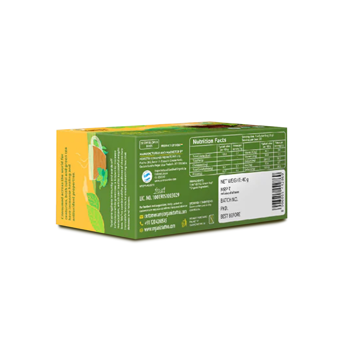 Organic Tattva Organic Tulsi Green Tea (20 teabags)