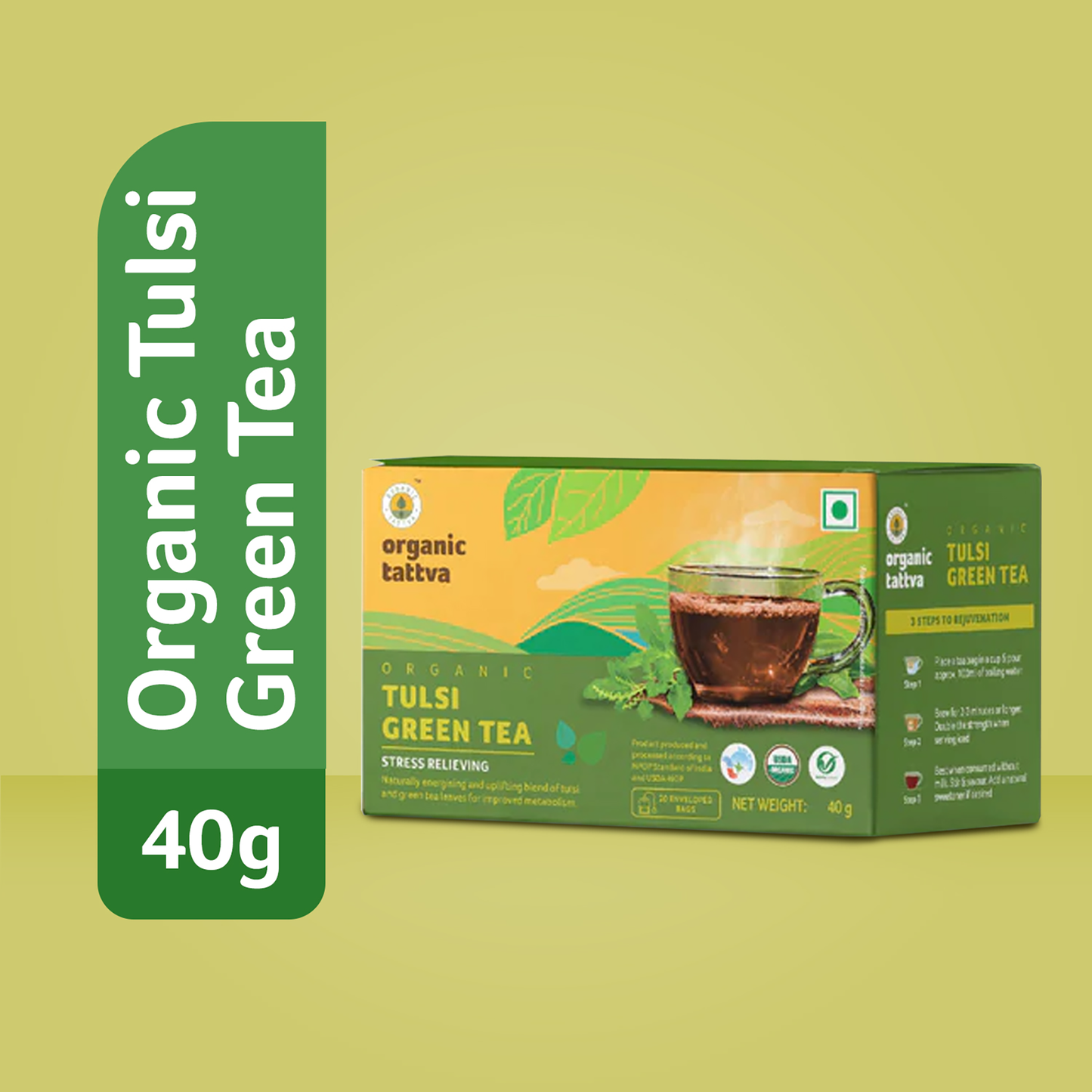 Organic Tattva Organic Tulsi Green Tea (20 teabags)