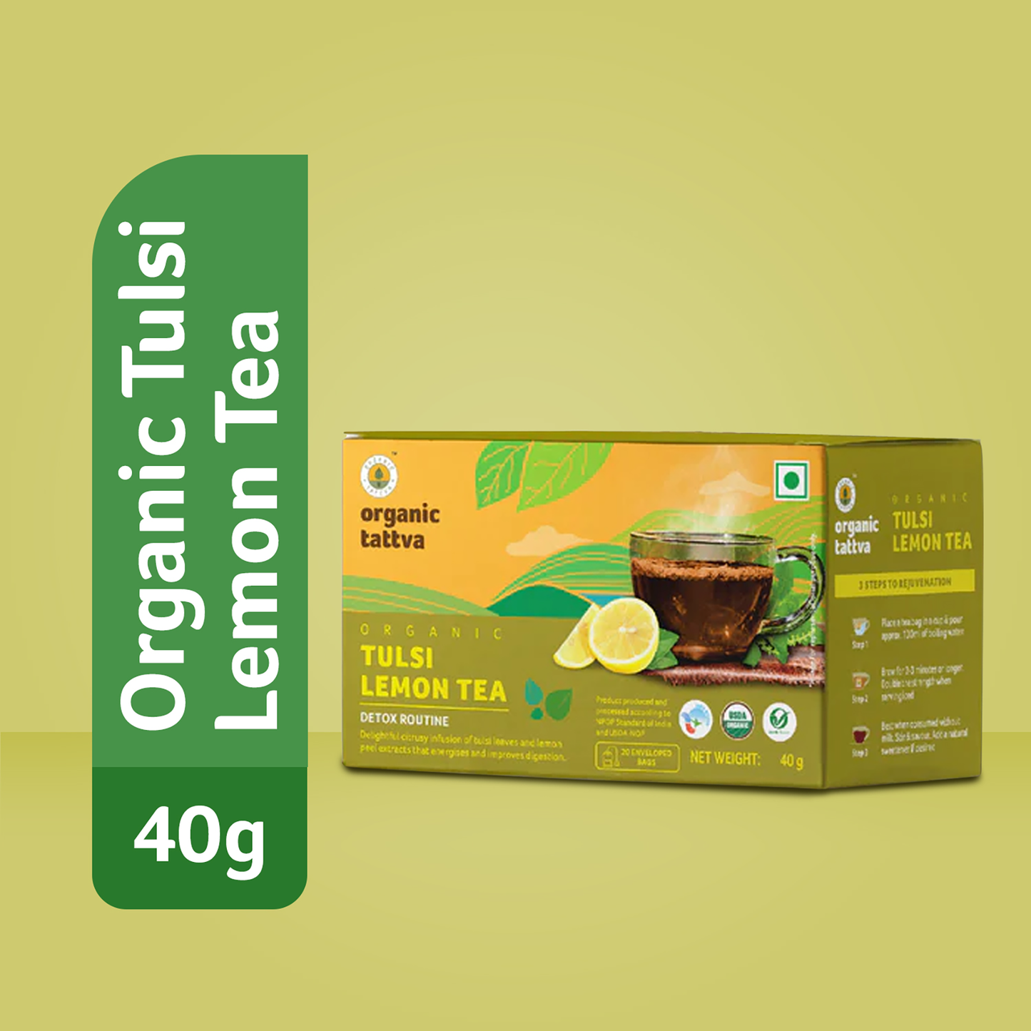 Organic tattva Organic Tulsi Lemon Tea (20 teabags)