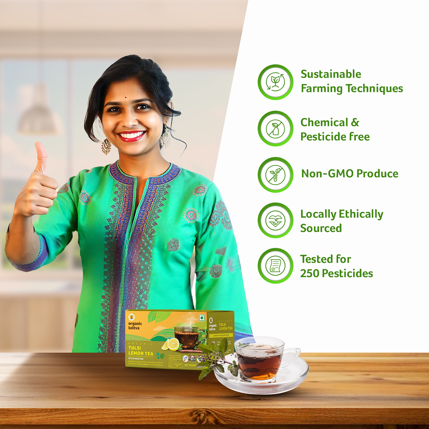 Organic tattva Organic Tulsi Lemon Tea (20 teabags)