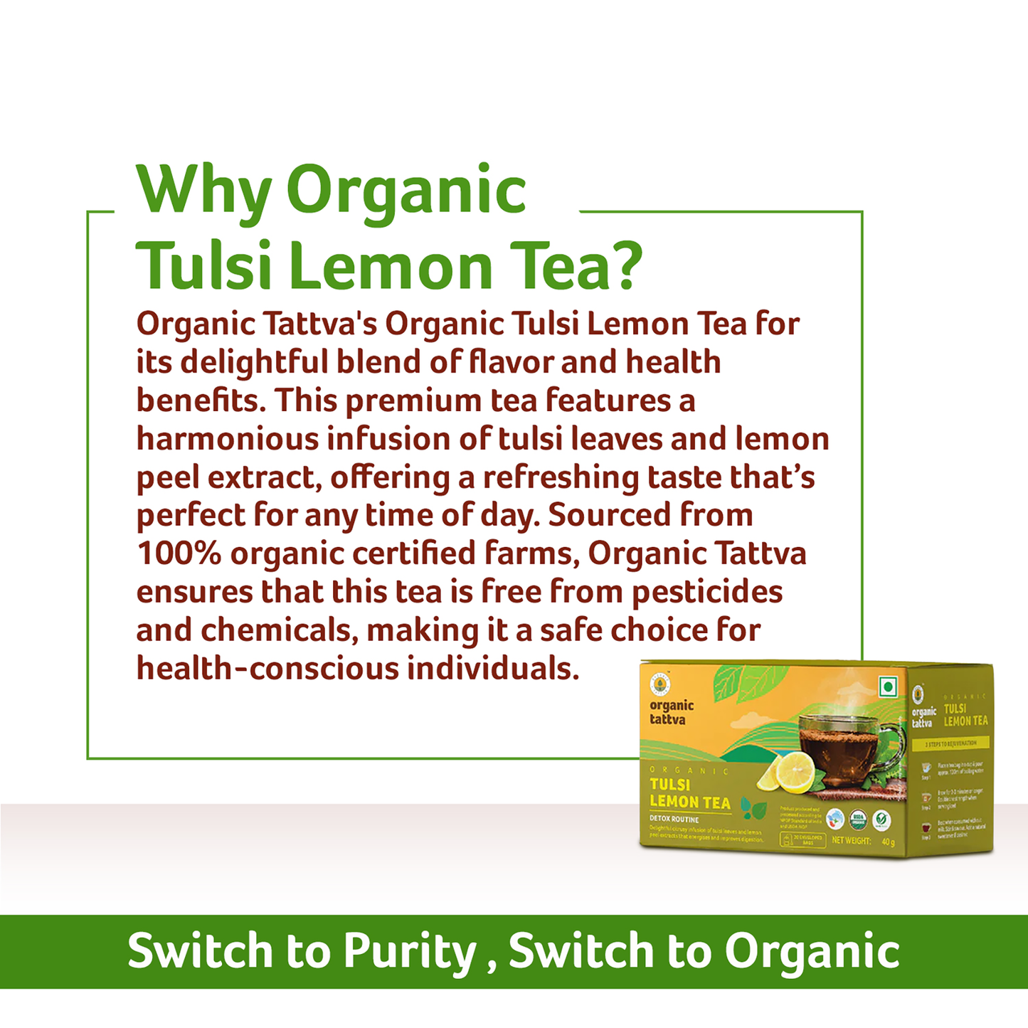 Organic tattva Organic Tulsi Lemon Tea (20 teabags)