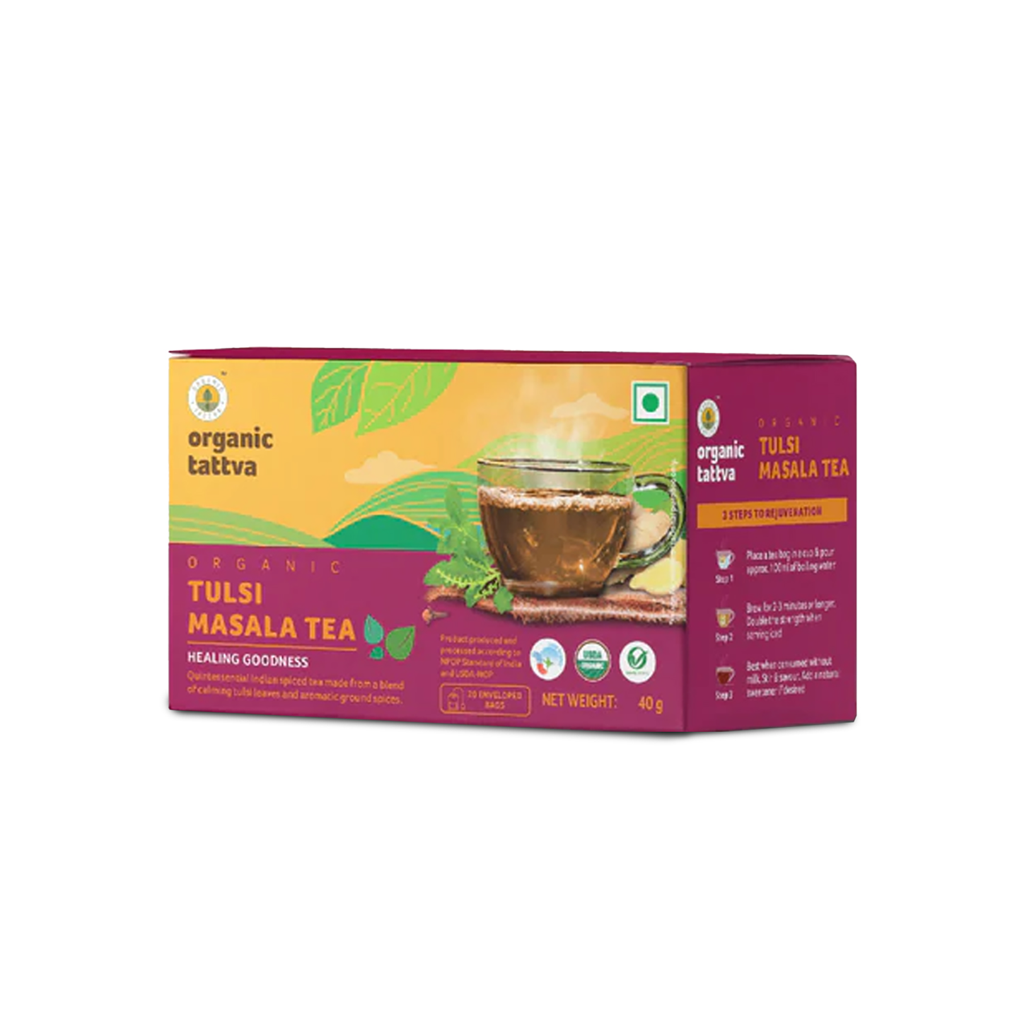 Organic Tattva Organic Tulsi Masala Tea (20 teabags)