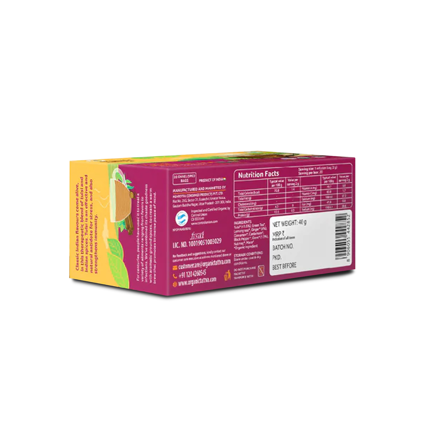 Organic Tattva Organic Tulsi Masala Tea (20 teabags)