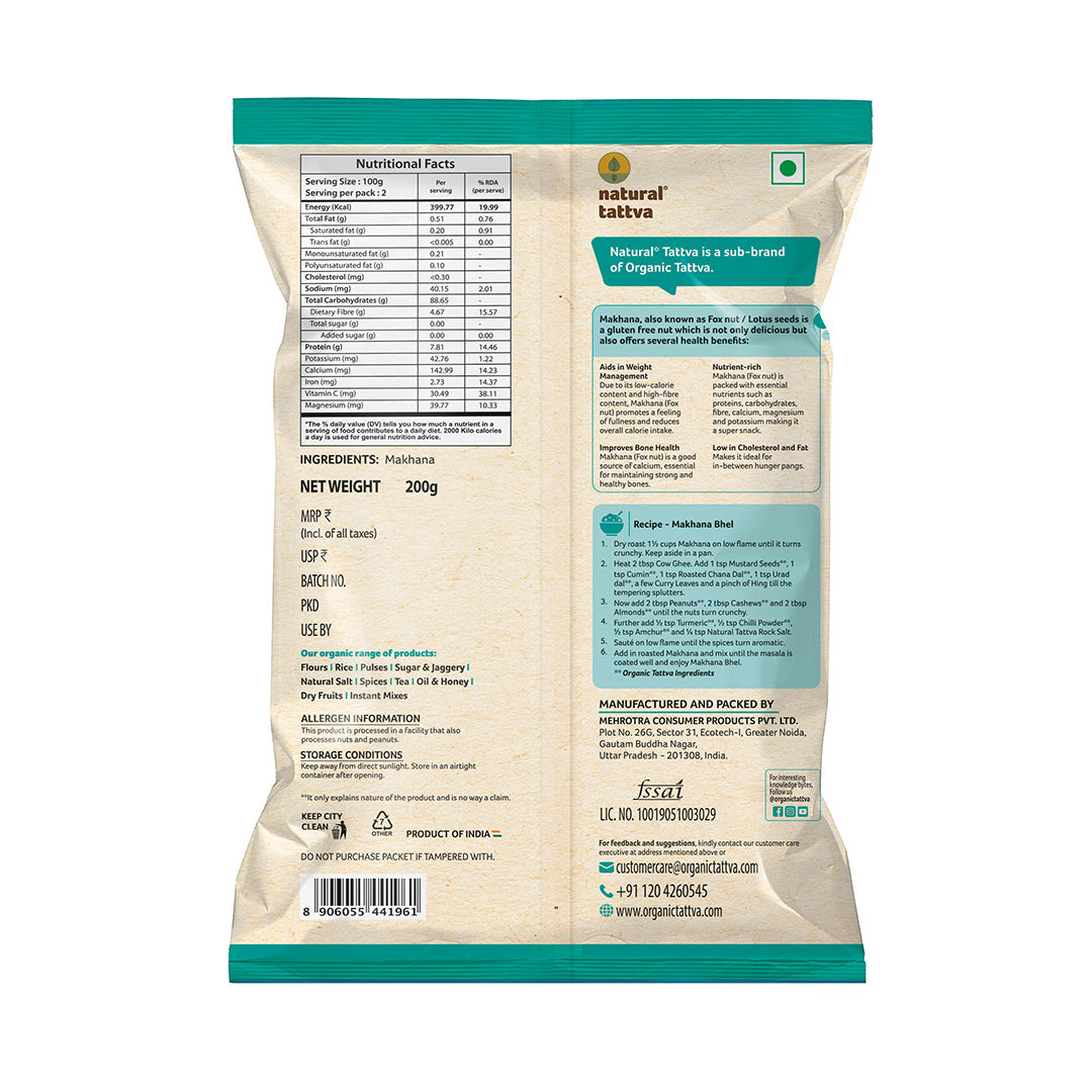 Organic Tattva NATURAL TATTVA Makhana
