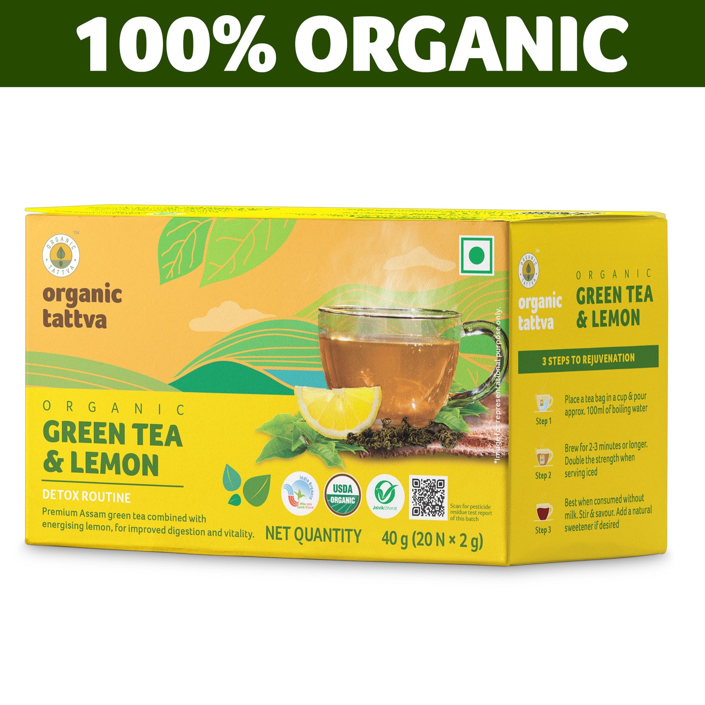 Organic Tattva Organic Green Tea & Lemon