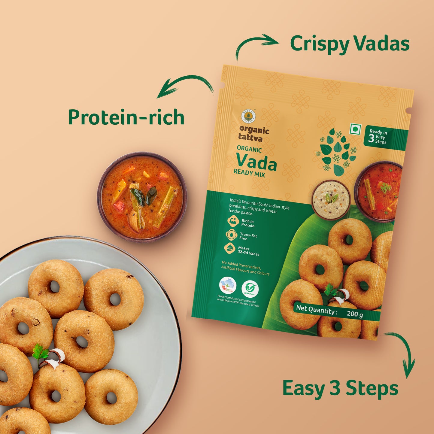 Organic Tattva Organic Vada Ready Mix