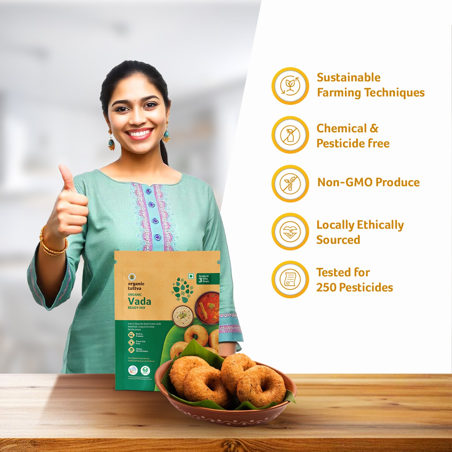 Organic Tattva Organic Vada Ready Mix