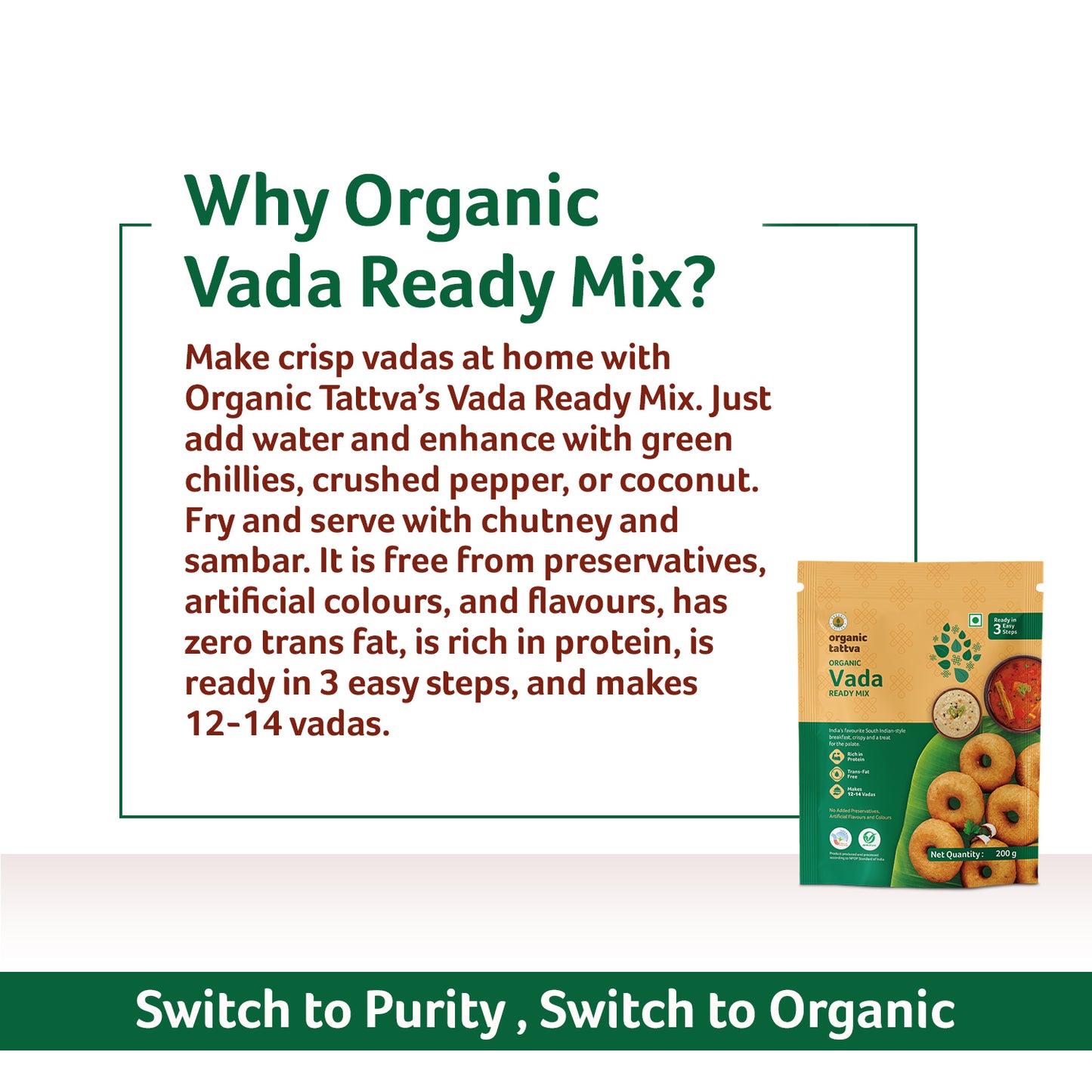 Organic Tattva Organic Vada Ready Mix